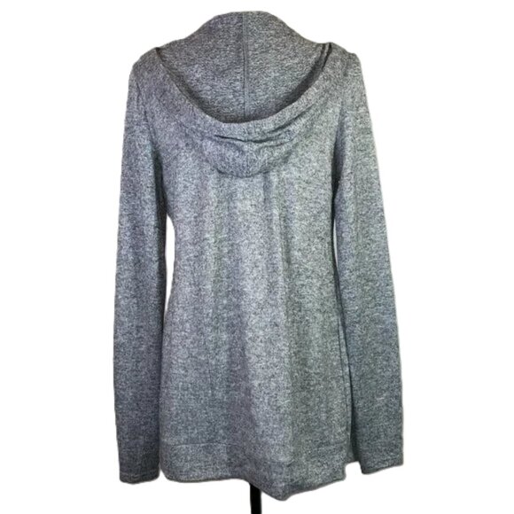 Threads 4 Thought Fleece Cardigan Hooded Open Front Pockets Thumbholes Size L - Picture 2 of 9